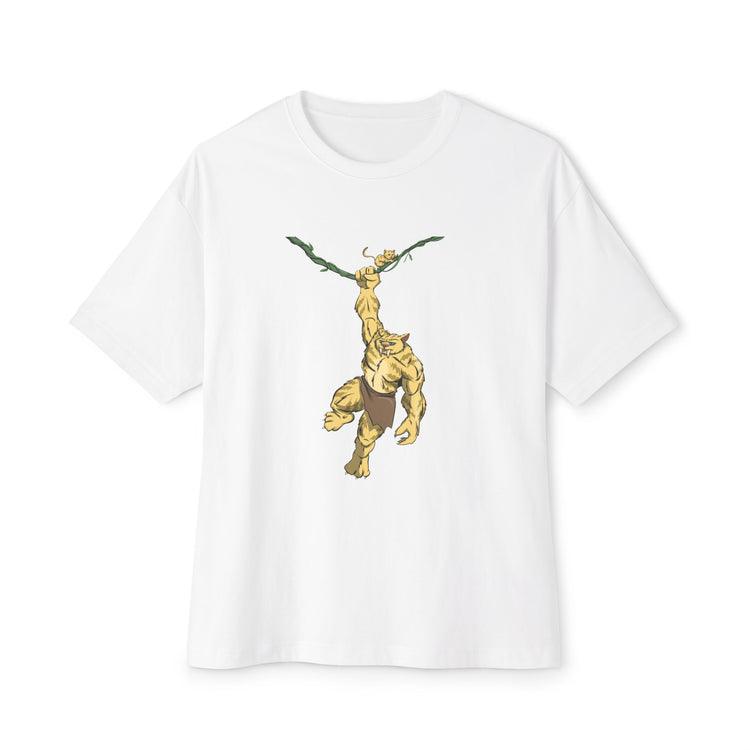 White t-shirt with a graphic of a character on a white background